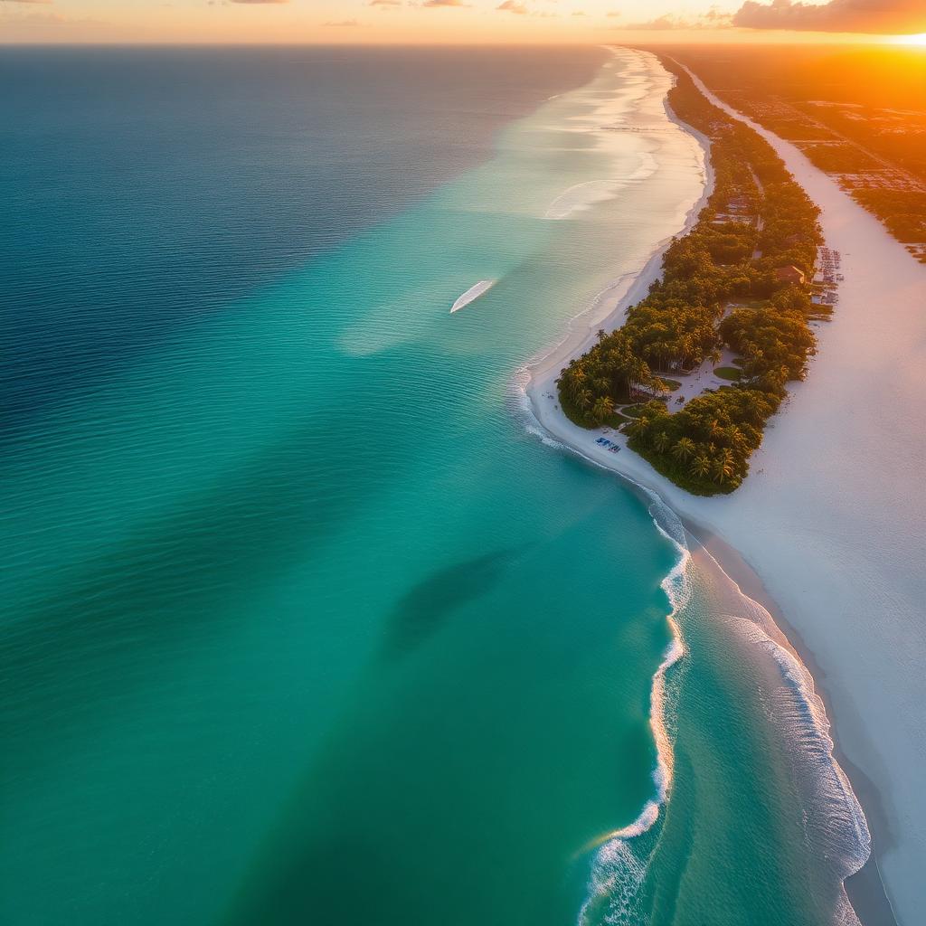 Aerial view of Anna Maria Island coastline