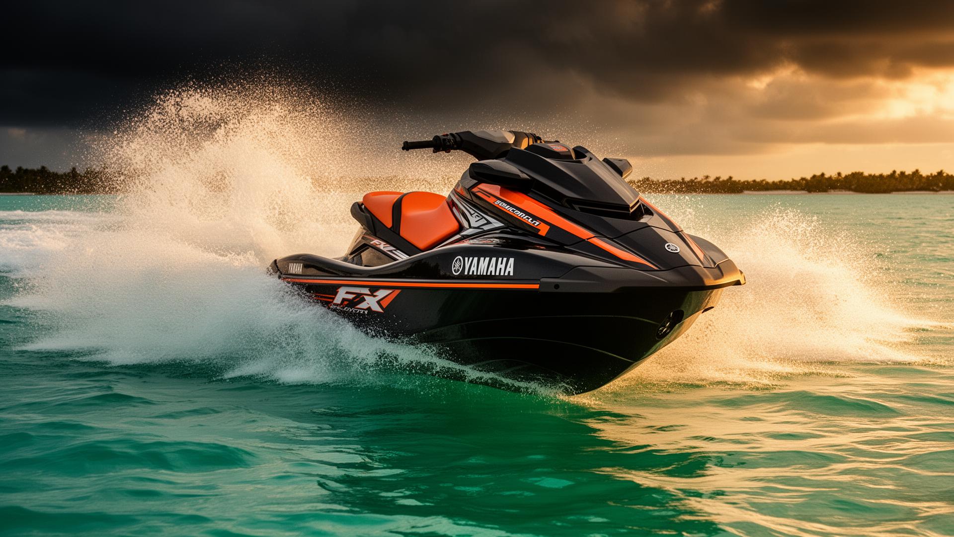 Luxury Yamaha FX jet ski riding Anna Maria Island waters